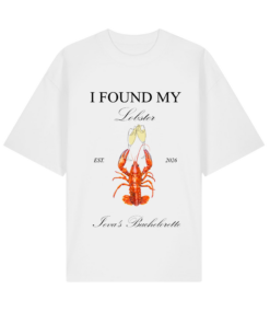 Ekologiški oversized marškinėliai "I found my lobster"