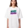 Madingiausi oversized marškinėliai su spauda Seven eleven
