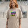 Madingiausi oversized marškinėliai su spauda Seven seven seven