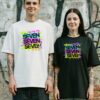 Madingiausi oversized marškinėliai su spauda Seven seven seven
