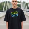 Madingiausi oversized marškinėliai su spauda One one