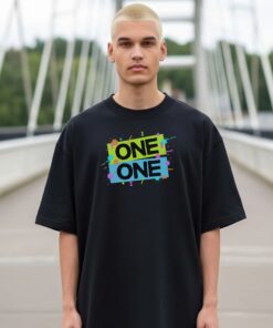 Madingiausi oversized marškinėliai su spauda One one
