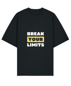 Ekologiški oversized marškinėliai "Break your limits"