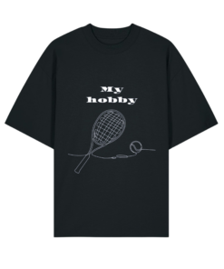 Ekologiški oversized marškinėliai "My hobby tennis"