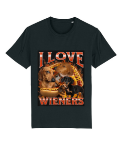 Universalūs ekologiški marškinėliai "I love wieners"