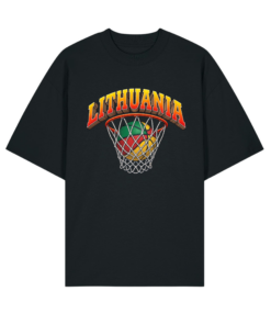 Ekologiški oversized marškinėliai "LITHUANIA"