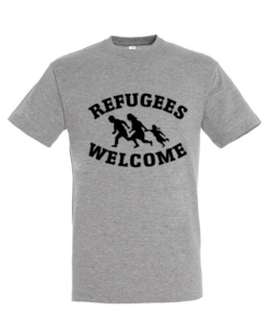 Universalūs marškinėliai "Refugees Welcome"