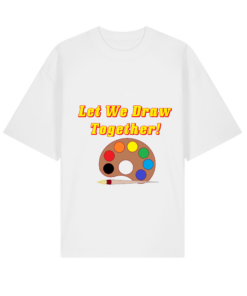Ekologiški oversized marškinėliai "Let we draw"