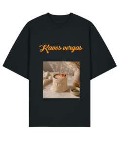 Ekologiški oversized marškinėliai "Kavos vergas"