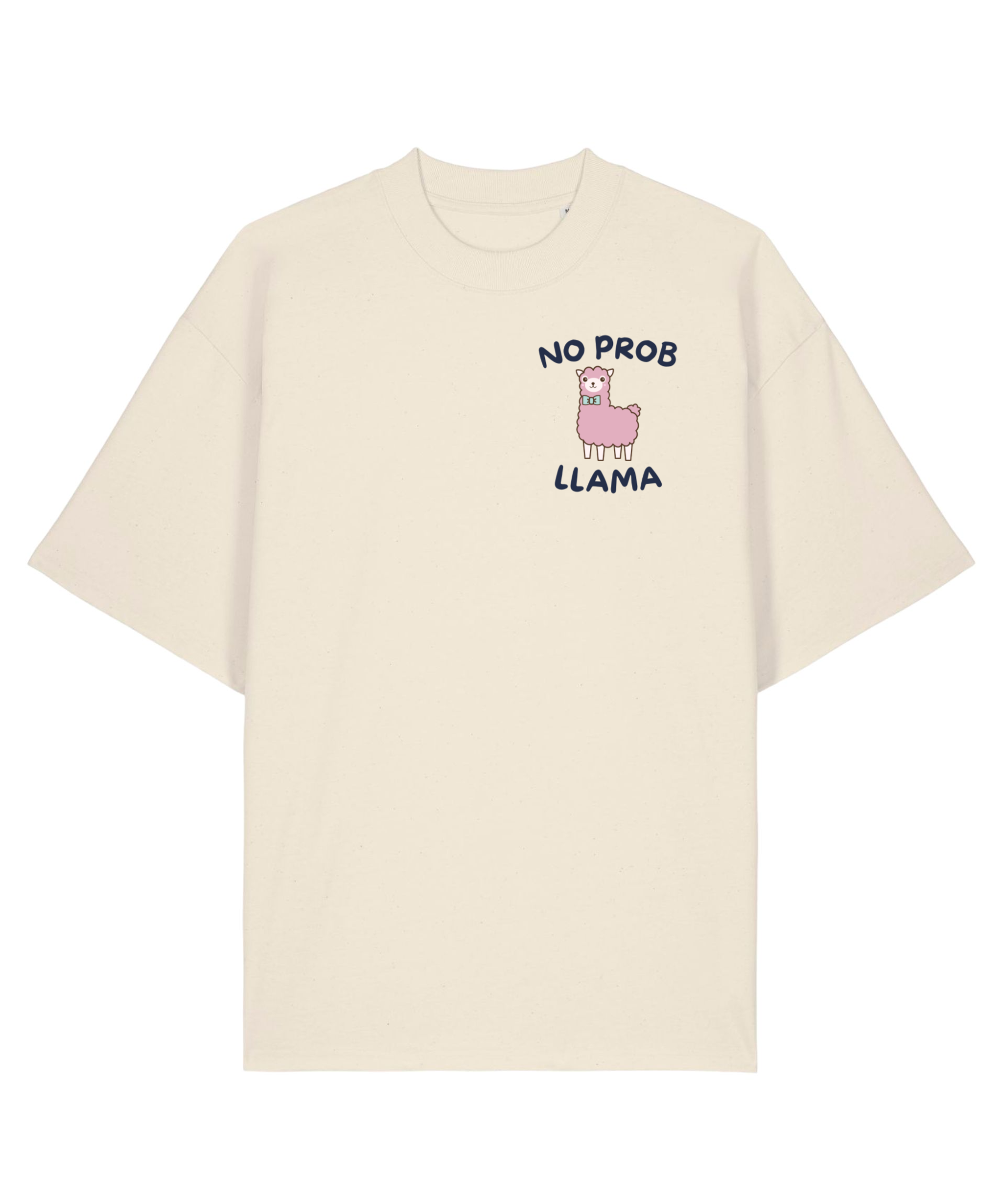 Universalūs ekologiški oversized marškinėliai "Llama Mood"